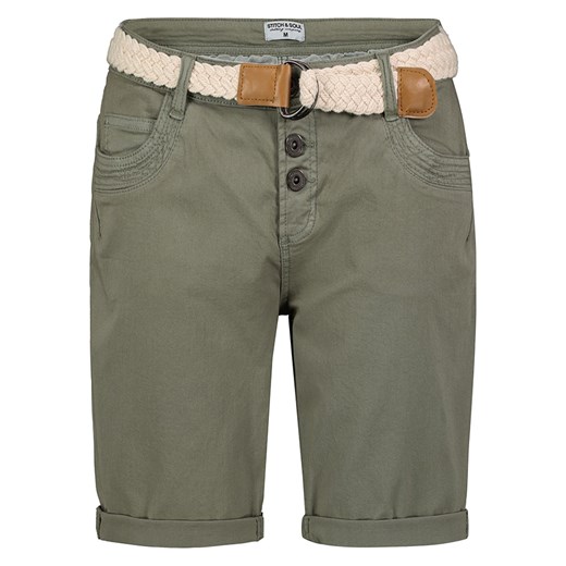 Stitch &amp; Soul Bermudy w kolorze khaki ze sklepu Limango Polska w kategorii Szorty - zdjęcie 173448710