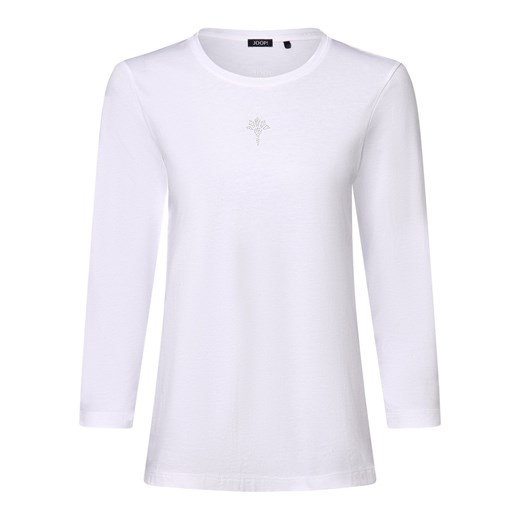 JOOP! Damska koszulka z długim rękawem Kobiety Bawełna biały jednolity ze sklepu vangraaf w kategorii Bluzki damskie - zdjęcie 173449303