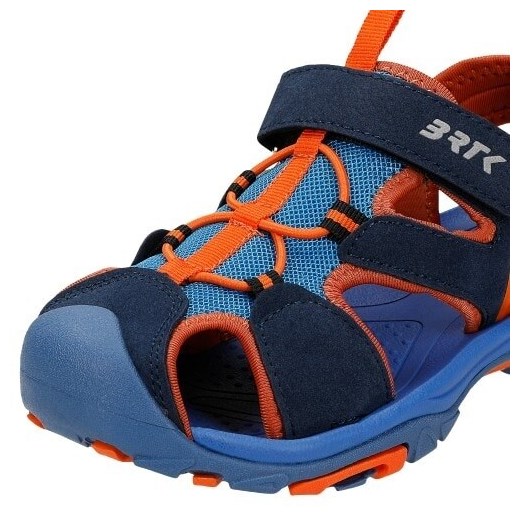 Sandały Bartek 19042501 Granatowo-Pomarańczowe, Zapinane Na Rzepy 38 Wojas