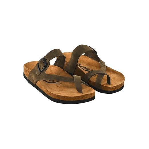 Moosefield Skórzane japonki w kolorze khaki Moosefield 41 promocyjna cena Limango Polska