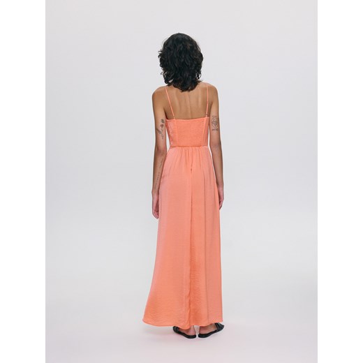 Reserved - Kopertowa sukienka maxi - koralowy Reserved S Reserved