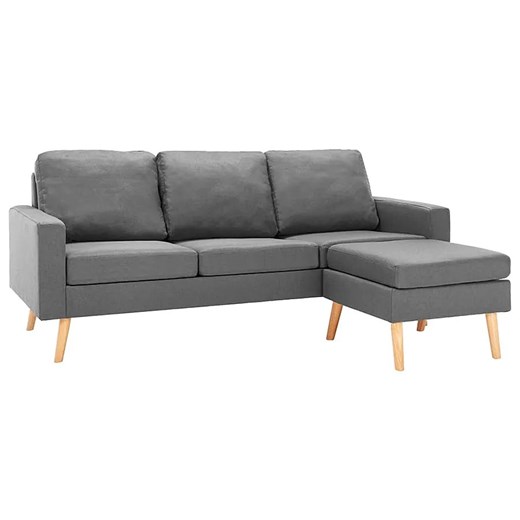 3-osobowa jasnoszara sofa z podnóżkiem - Muria 4Q ze sklepu Edinos.pl w kategorii Sofy i kanapy - zdjęcie 173463811