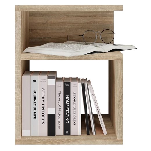Stolik nocny minimalistyczny dąb sonoma - Prazi Elior One Size Edinos.pl