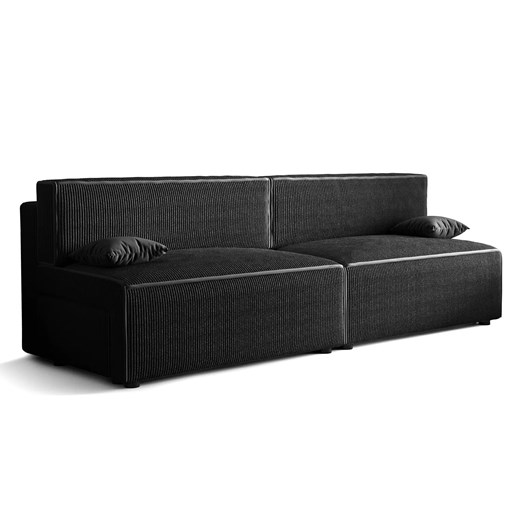 Czarna rozkładana sofa sztruksowa - Lider 3X ze sklepu Edinos.pl w kategorii Sofy i kanapy - zdjęcie 173464394