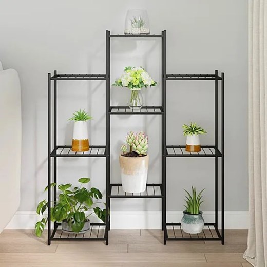 Czarny metalowy kwietnik w stylu loft - Krombi 6X Elior One Size Edinos.pl