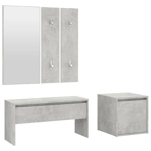 Minimalistyczny komplet mebli do przedpokoju beton R9-T79 ze sklepu Edinos.pl w kategorii Zestawy mebli do przedpokoju - zdjęcie 173465053