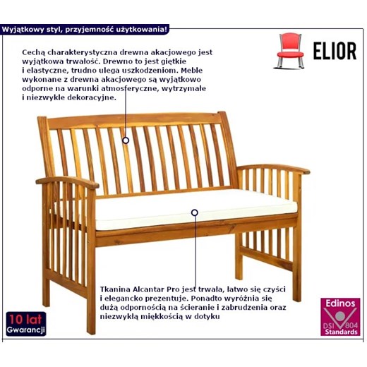 Ławka ogrodowa z poduszką - Figari Elior One Size Edinos.pl