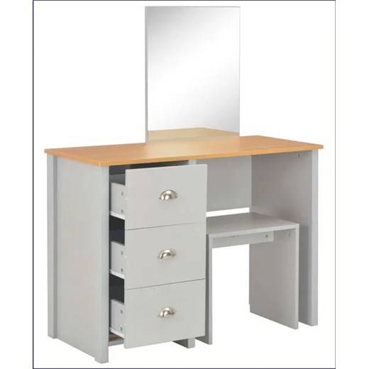 Szara toaletka nowoczesna z lustrem i stołkiem - Mellia Elior One Size Edinos.pl