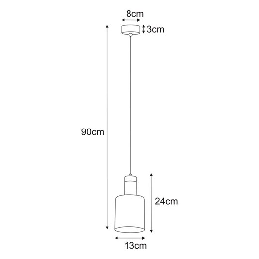 Bursztynowa szklana lampa na długim zwisie - A468-Gres Lumes One Size Edinos.pl