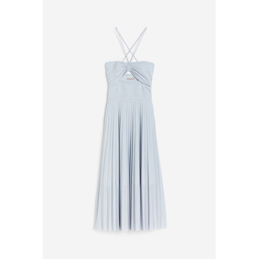 H & M - Plisowana sukienka z mocowaniem na karku - Niebieski H & M S H&M