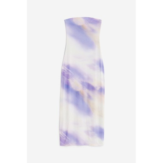 H & M - Sukienka bandeau z siateczki - Fioletowy H & M M H&M