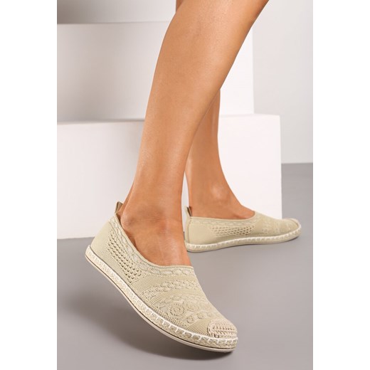 Jasnobeżowe Espadryle na Płaskiej Podeszwie w Stylu Boho Dimzela ze sklepu renee.pl w kategorii Espadryle damskie - zdjęcie 173466743