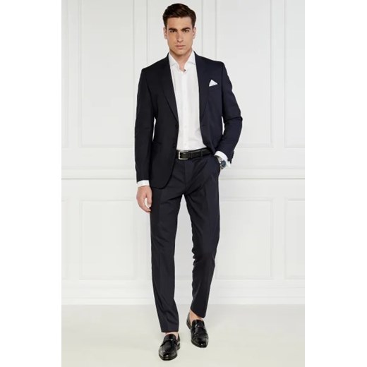 BOSS BLACK Wełniany garnitur H-HUGE-2PCS-PEAK-242 | Slim Fit | stretch ze sklepu Gomez Fashion Store w kategorii Garnitury męskie - zdjęcie 173468824