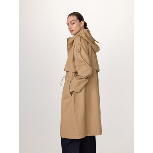 Reserved - Długa parka oversize - beżowy Reserved XL promocyjna cena Reserved