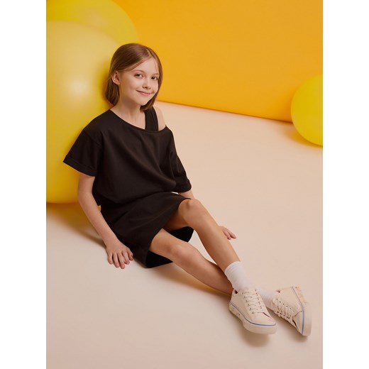 Reserved - Dwuwarstwowa sukienka - czarny Reserved 116 (5-6 lat) Reserved