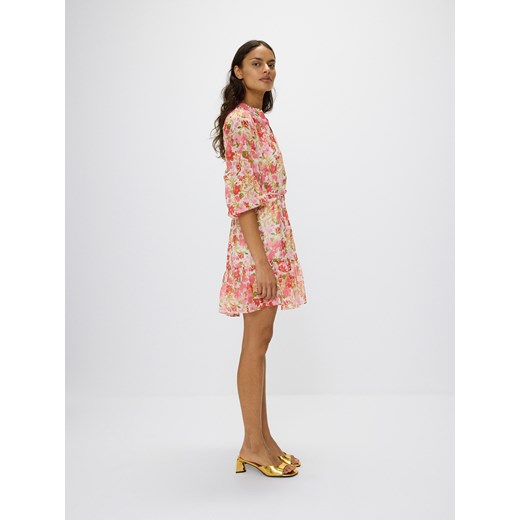 Reserved - Sukienka mini w kwiaty - pastelowy róż ze sklepu Reserved w kategorii Sukienki - zdjęcie 173470941
