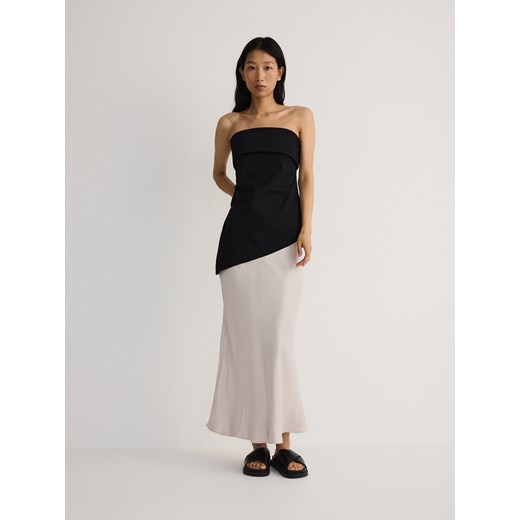 Reserved - Spódnica z wiskozy - kremowy Reserved XL Reserved