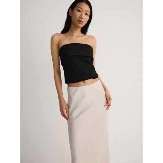 Reserved - Spódnica z wiskozy - kremowy Reserved XS Reserved