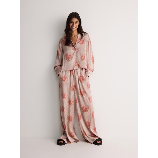 Reserved - Koszula ze wzorem - beżowy Reserved XL Reserved