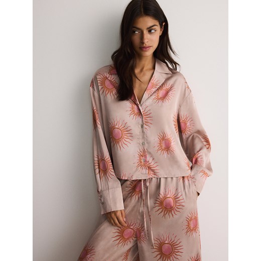 Reserved - Koszula ze wzorem - beżowy Reserved S Reserved