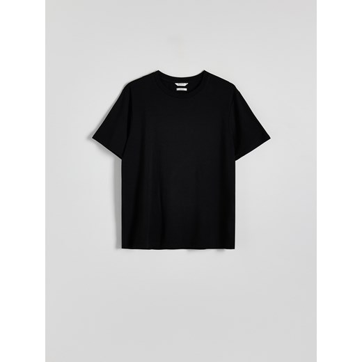 Reserved - T-shirt regular z tkaniny bambusowej - czarny ze sklepu Reserved w kategorii T-shirty męskie - zdjęcie 173472422