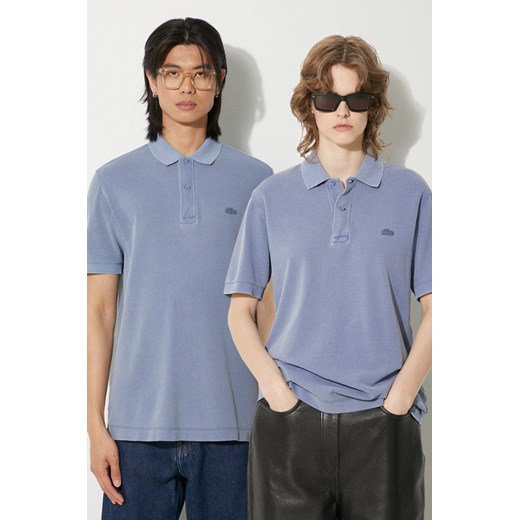 Lacoste polo bawełniane kolor niebieski gładki PH3450 S0I ze sklepu ANSWEAR.com w kategorii T-shirty męskie - zdjęcie 173472951