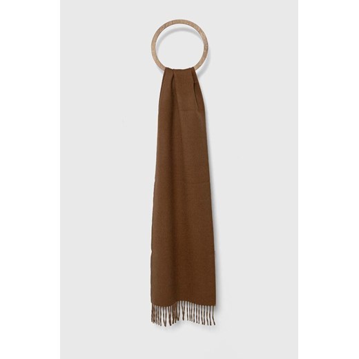 Weekend Max Mara szalik wełniany kolor brązowy melanżowy 2425546134600 ze sklepu ANSWEAR.com w kategorii Szaliki i chusty damskie - zdjęcie 173473202
