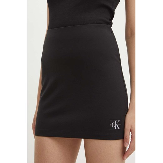 Calvin Klein Jeans spódnica kolor czarny mini prosta J20J223608 ze sklepu ANSWEAR.com w kategorii Spódnice - zdjęcie 173473224