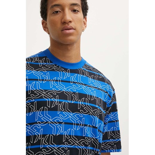 Karl Lagerfeld Jeans t-shirt bawełniany męski kolor granatowy wzorzysty 245D1703 ze sklepu ANSWEAR.com w kategorii T-shirty męskie - zdjęcie 173473454