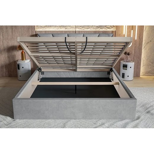 Różowe tapicerowane łóżko 180x200 - Senti 2X Elior One Size Edinos.pl