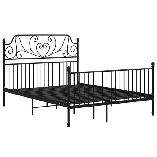 Czarne metalowe łóżko z zagłówkiem w stylu loft 140x200 cm - Hadson ze sklepu Edinos.pl w kategorii Łóżka i materace - zdjęcie 173475943