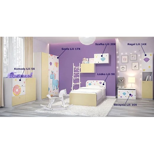 Biało-żółte biurko dla dziewczynki Lili 2X - 3 kolory Elior One Size Edinos.pl okazja