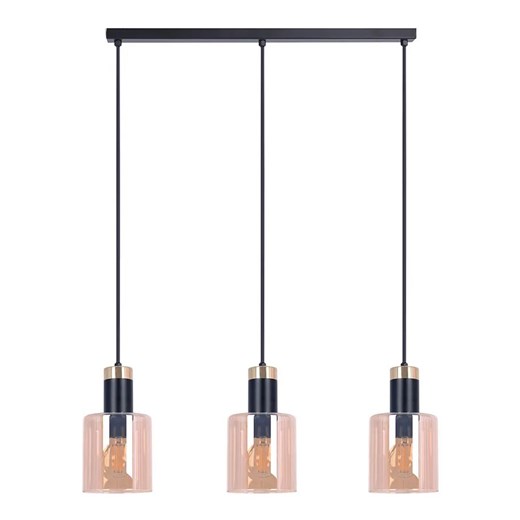 Bursztynowa potrójna lampa nad stół - A471 B0-E13 ze sklepu Edinos.pl w kategorii Lampy wiszące - zdjęcie 173476114