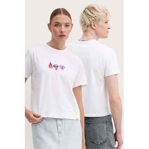 Kaotiko t-shirt bawełniany kolor biały z aplikacją AM074-01-M002 ze sklepu ANSWEAR.com w kategorii T-shirty męskie - zdjęcie 173478554