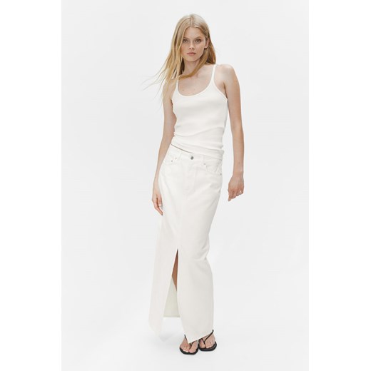 H & M - Dżinsowa spódnica maxi - Biały ze sklepu H&M w kategorii Spódnice - zdjęcie 173478980