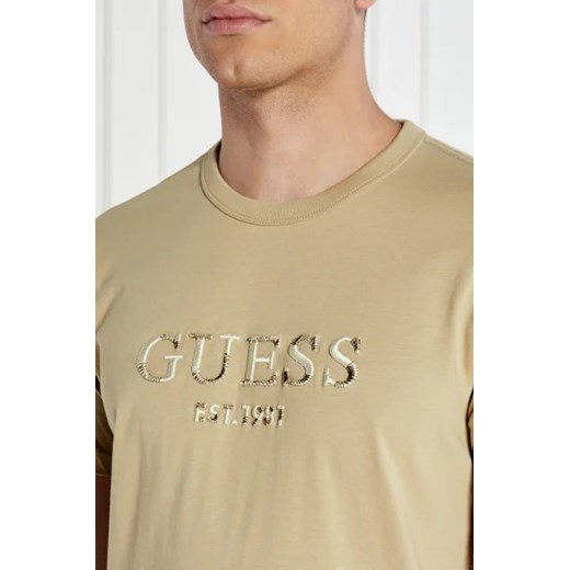 T-shirt męski Guess beżowy