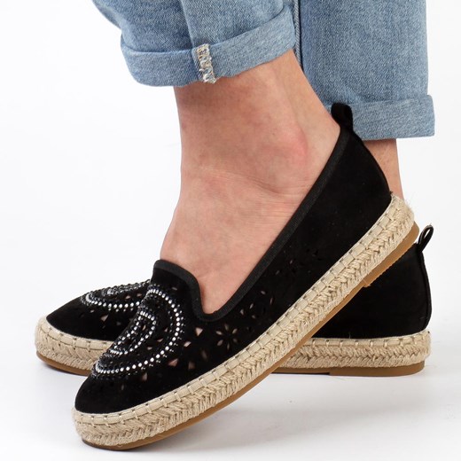 Czarne espadyle damskie S.Barski 33150 ze sklepu suzana.pl w kategorii Espadryle damskie - zdjęcie 173487382