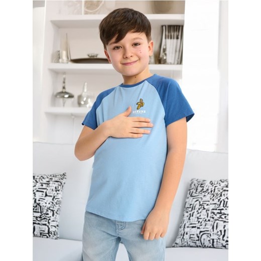 Sinsay - Koszulka z nadrukiem - niebieski ze sklepu Sinsay w kategorii T-shirty chłopięce - zdjęcie 173499284