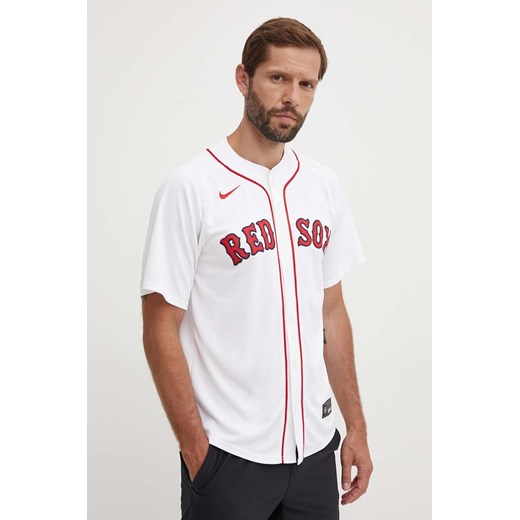 Nike jersey MLB Boston Red Sox kolor biały regular ze stójką ze sklepu ANSWEAR.com w kategorii T-shirty męskie - zdjęcie 173501952
