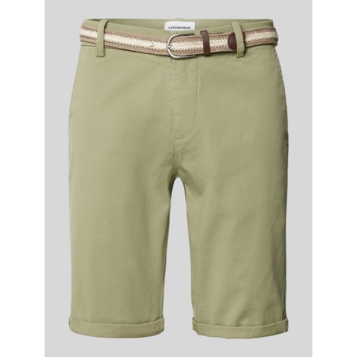 Bermudy o kroju slim fit z paskiem ze sklepu Peek&Cloppenburg  w kategorii Spodenki męskie - zdjęcie 173504103