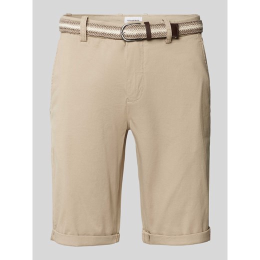 Bermudy o kroju slim fit z paskiem ze sklepu Peek&Cloppenburg  w kategorii Spodenki męskie - zdjęcie 173504350
