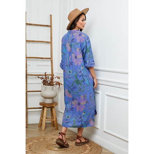 Fleur de Lin Lniana sukienka w kolorze niebieskim Fleur De Lin XL promocja Limango Polska