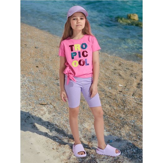 Sinsay - Koszulka z aplikacją - różowy ze sklepu Sinsay w kategorii Bluzki dziewczęce - zdjęcie 173506164