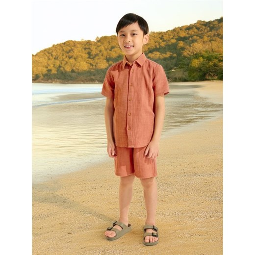 Sinsay - Komplet: koszula i szorty - beżowy ze sklepu Sinsay w kategorii Komplety chłopięce - zdjęcie 173506270