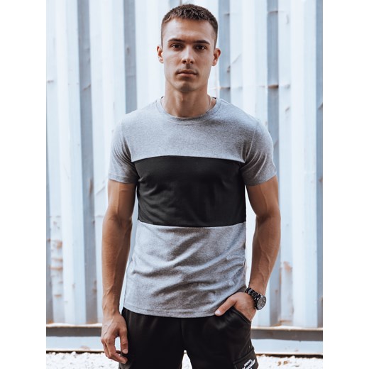T-shirt męski bez nadruku ciemnoszary Dstreet RX5079 ze sklepu DSTREET.PL w kategorii T-shirty męskie - zdjęcie 173506500