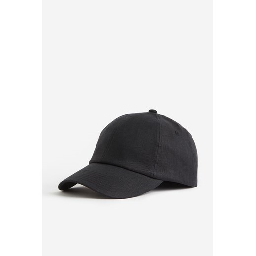 H & M - Lniana czapka z daszkiem - Czarny ze sklepu H&M w kategorii Czapki z daszkiem damskie - zdjęcie 173507341