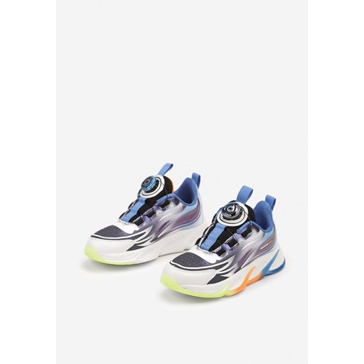 Biało-Niebieskie Płaskie Buty Sportowe Sneakersy z Ozdobną Podeszwą Rulagia 34 promocyjna cena born2be.pl