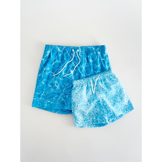 Reserved - Wzorzyste szorty plażowe - jasnoniebieski ze sklepu Reserved w kategorii Kąpielówki - zdjęcie 173510582