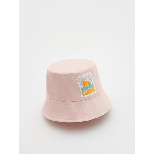 Reserved - Bucket hat z naszywką - pastelowy róż ze sklepu Reserved w kategorii Czapki dziecięce - zdjęcie 173510840