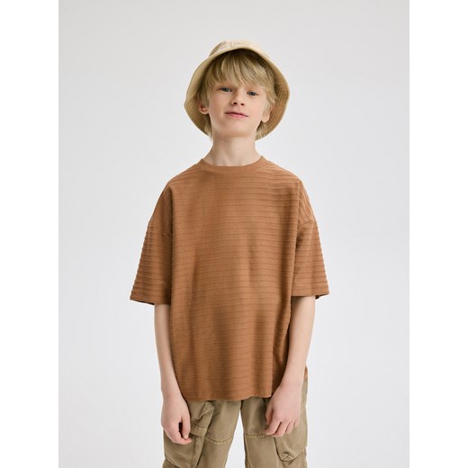 Reserved - T-shirt z naszywką - brązowy ze sklepu Reserved w kategorii T-shirty chłopięce - zdjęcie 173511314